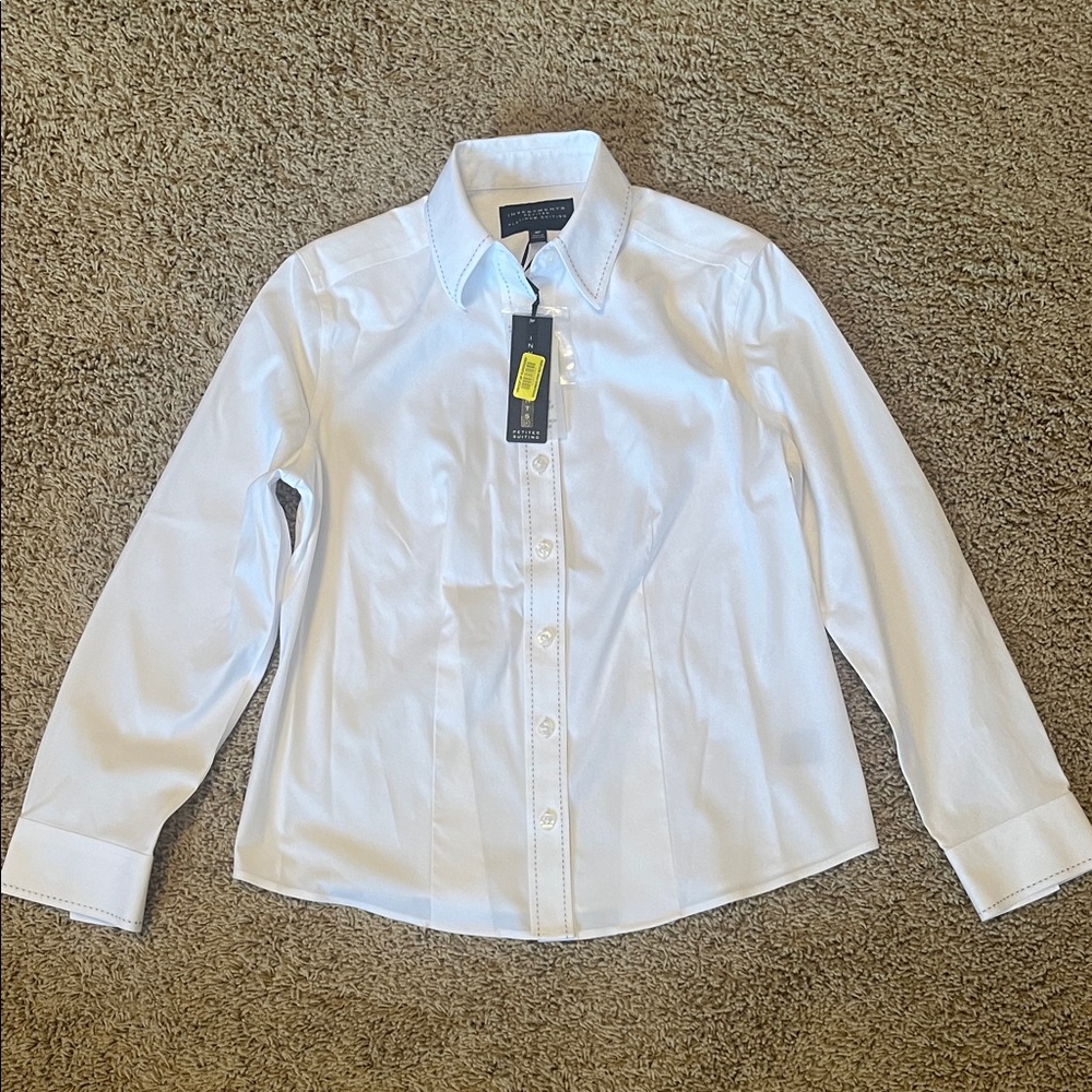Investments Women's White Button Down Shirt 4P